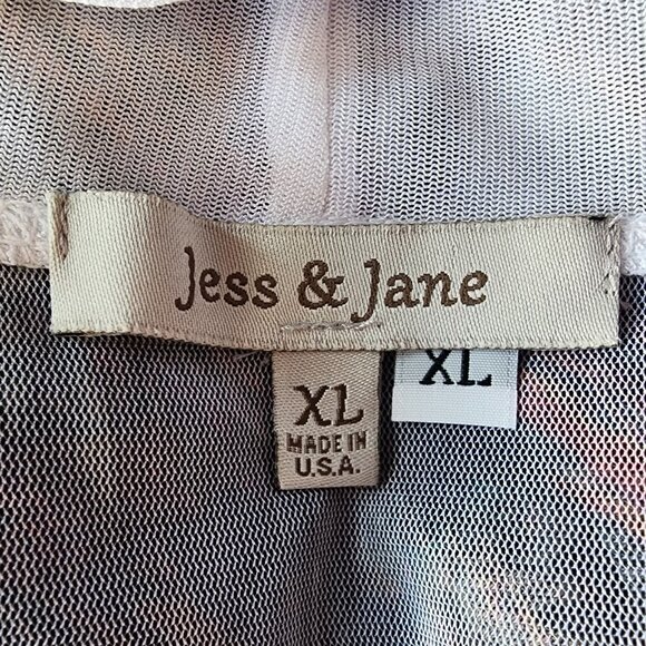 Jess & Janes Womens XL Duster Cardigan Multicolor Mesh Sheer Boho Hippie Retro - Picture 7 of 9